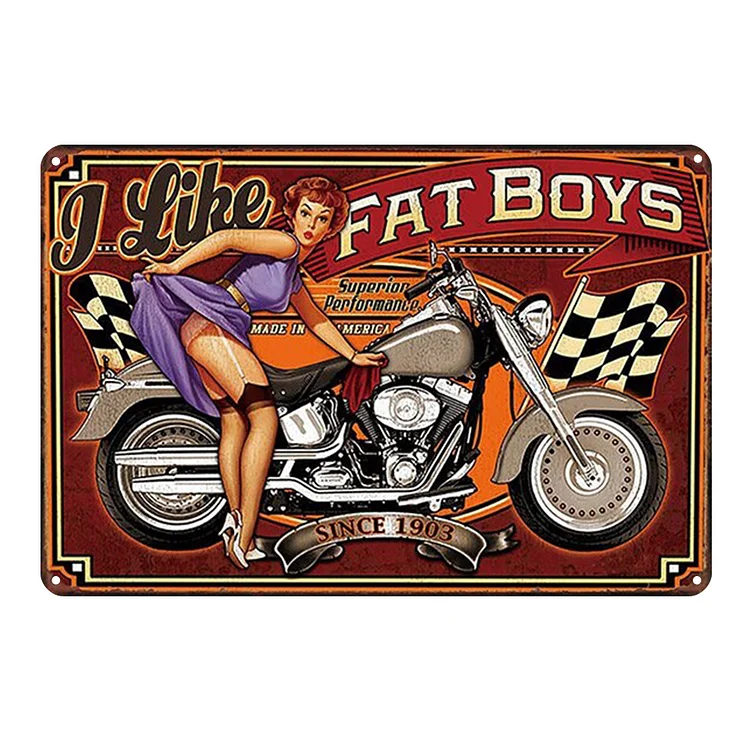 Motorcycle Girl - Vintage Tin Signs/Wooden Signs - 8*12Inch/12*16Inch