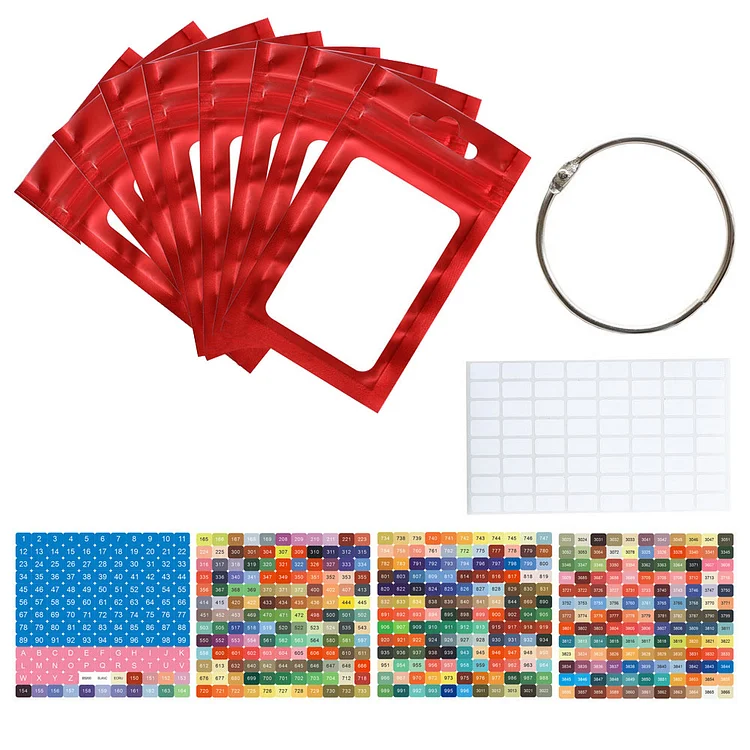 50pcs DIY Diamond Painting Tools Self Adhesive Bags for Craft Supplies (Red)