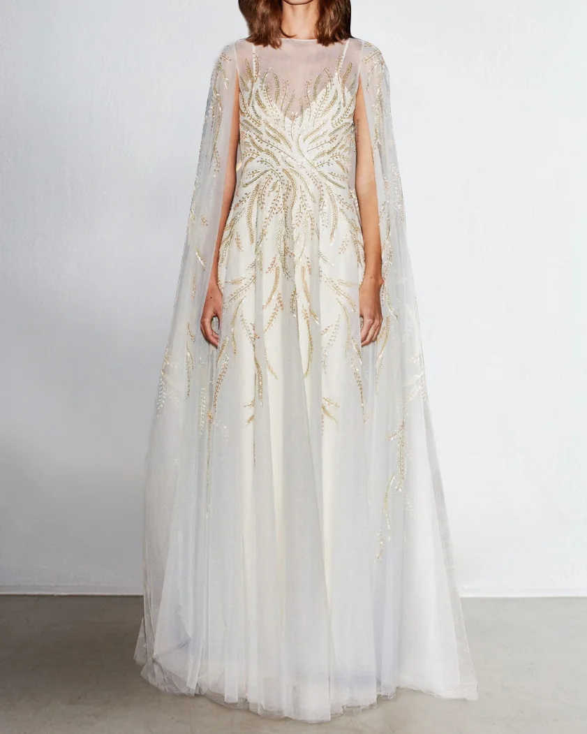 Elegant Tulle Embroidered Dress