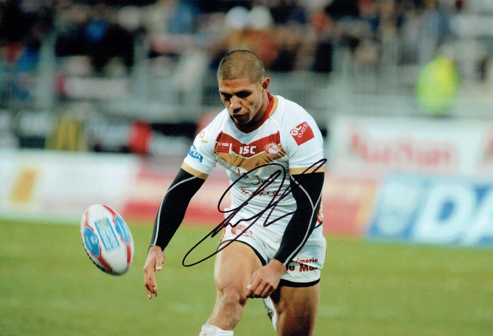 David MEADE Rugby League Catalans Dragons Signed Autograph Photo Poster painting AFTAL COA