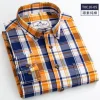 2023 100% Pure Cotton Plaid Casual Long-sleeved Shirt