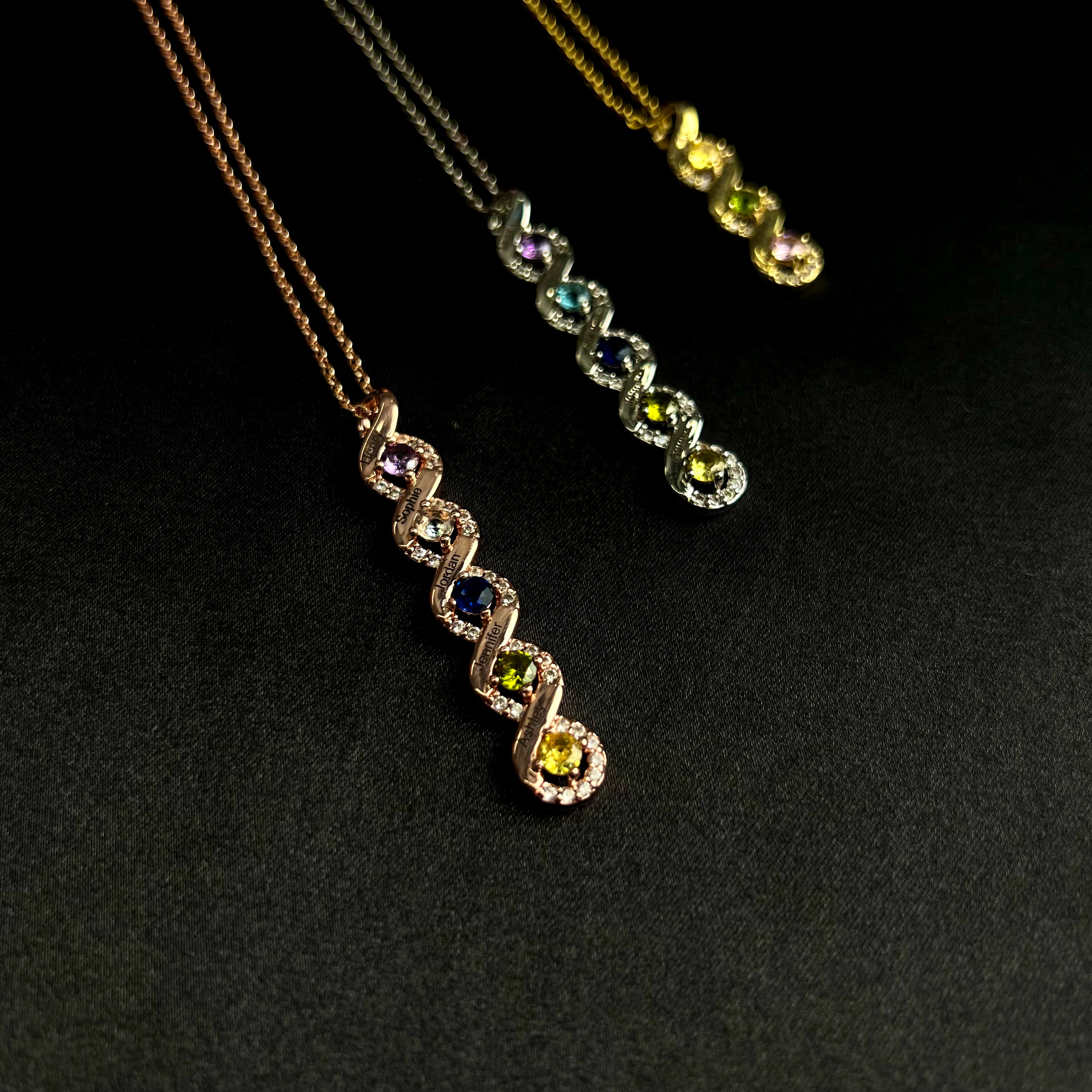 Loveyoufancy Loveyoufancy Personalized Mothers Rings Necklace with Birthstones