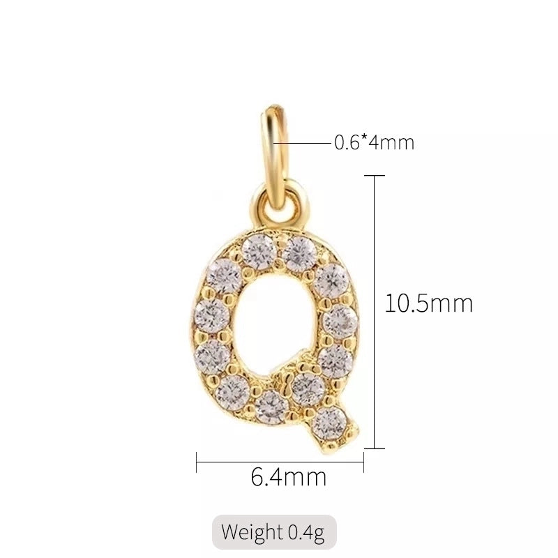 1 Piece Copper Zircon 14K Gold Plated Inlay Polished Pendant