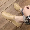 Men's simple, fashionable, casual, lightweight, breathable, non-slip leather shoes