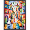 Colorful Cat House-11CT Stamped Cross Stitch 40*55cm/15.75*21.65in tapestrymarket