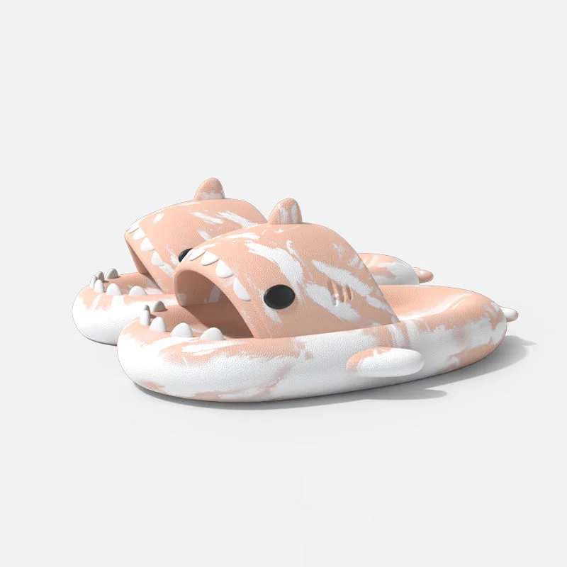 Premium Abstract Brush Stroke Shark Slides - Super Soft, Comfy, Silent and Anti-slippery Shark Slippers