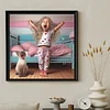Diamond Painting-DIY Crystal Rhinestone Girl and Cat