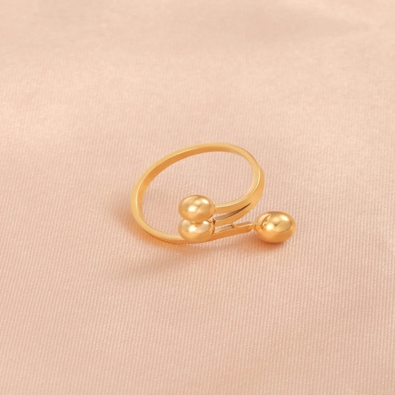 Modern Style Minimalist Classic Style Solid Color Titanium Steel 18K Gold Plated Rings