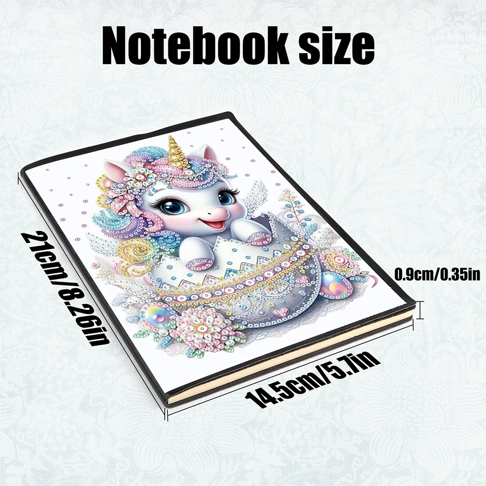 DIY Unicorn Special Shaped Diamond Painting Diary Book 50 Pages for Adults Kids