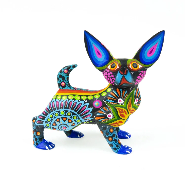 Black Chihuahua - Oaxacan Alebrije Wood Carving