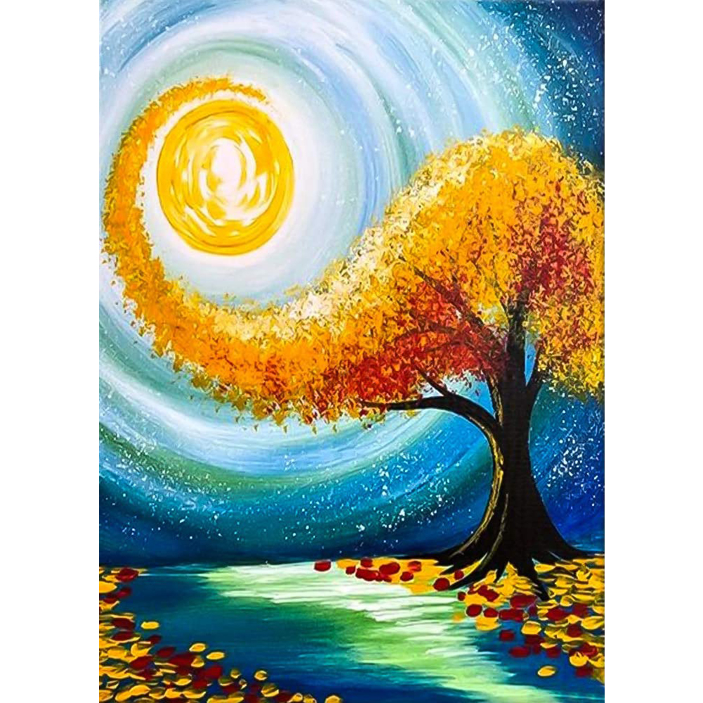 

30*40CM - Round Drill Diamond Painting - Yellow Leaves, 501 Original