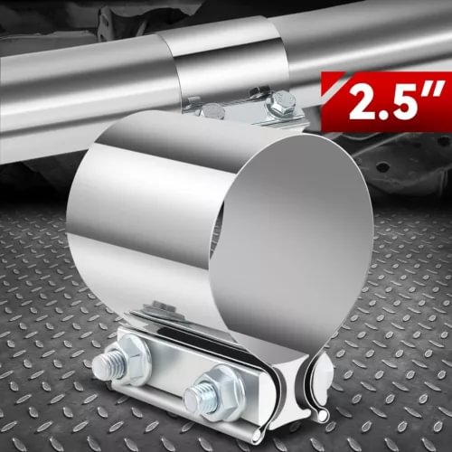 pornhint Pornhint 1Pc 2.5" T304 Stainless Steel Butt Joint Band Muffler Exhaust Pipe Clamp Sleeve New