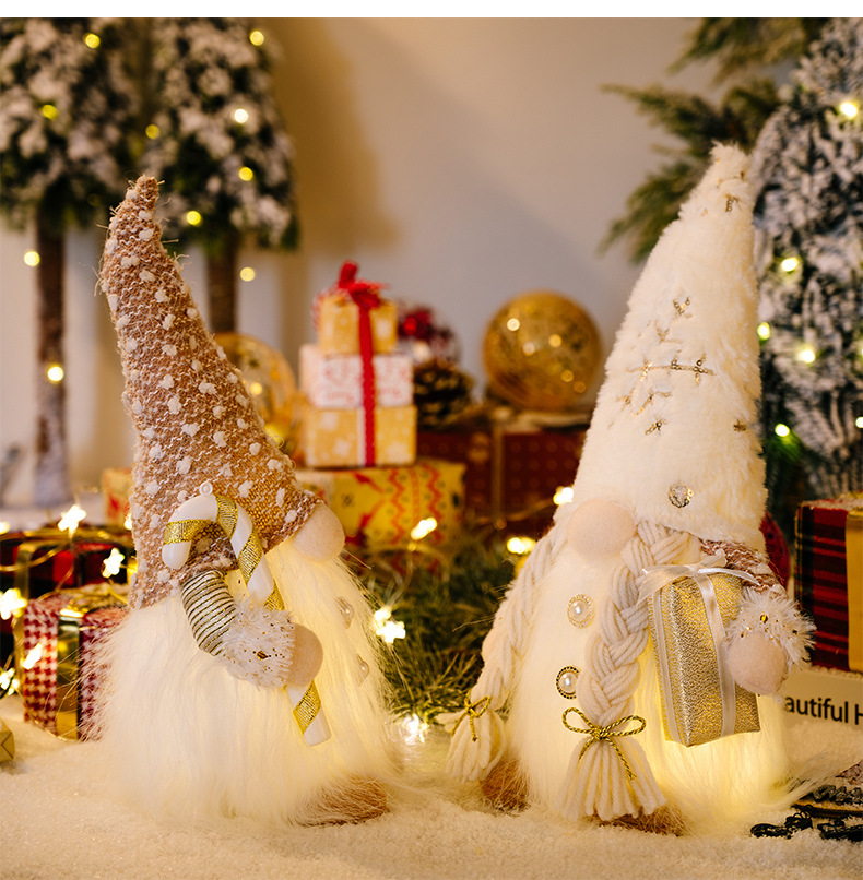 Tegooe 30cm LED Lighted Christmas Gnome Plush Doll Decoration