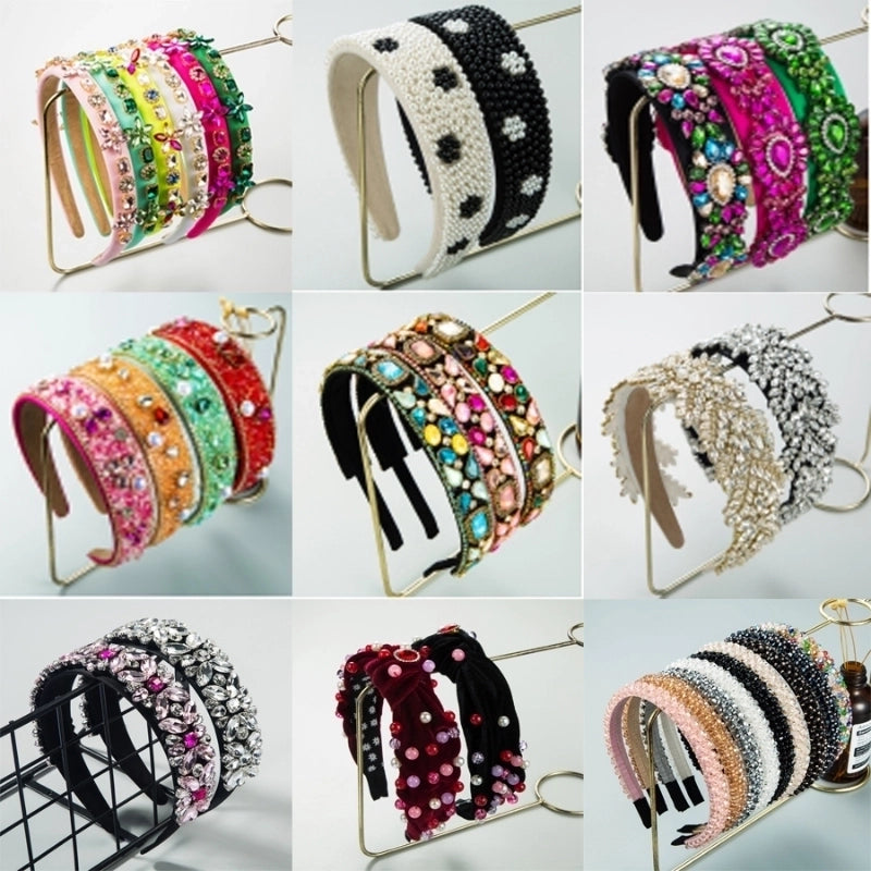 Women's Casual Vacation Classic Style Color Block Alloy Rhinestone Glass Inlay Rhinestones Hair Band