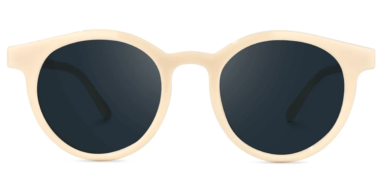 Gaige WeiÃŸ Rund Sonnenbrille WeiÃŸ