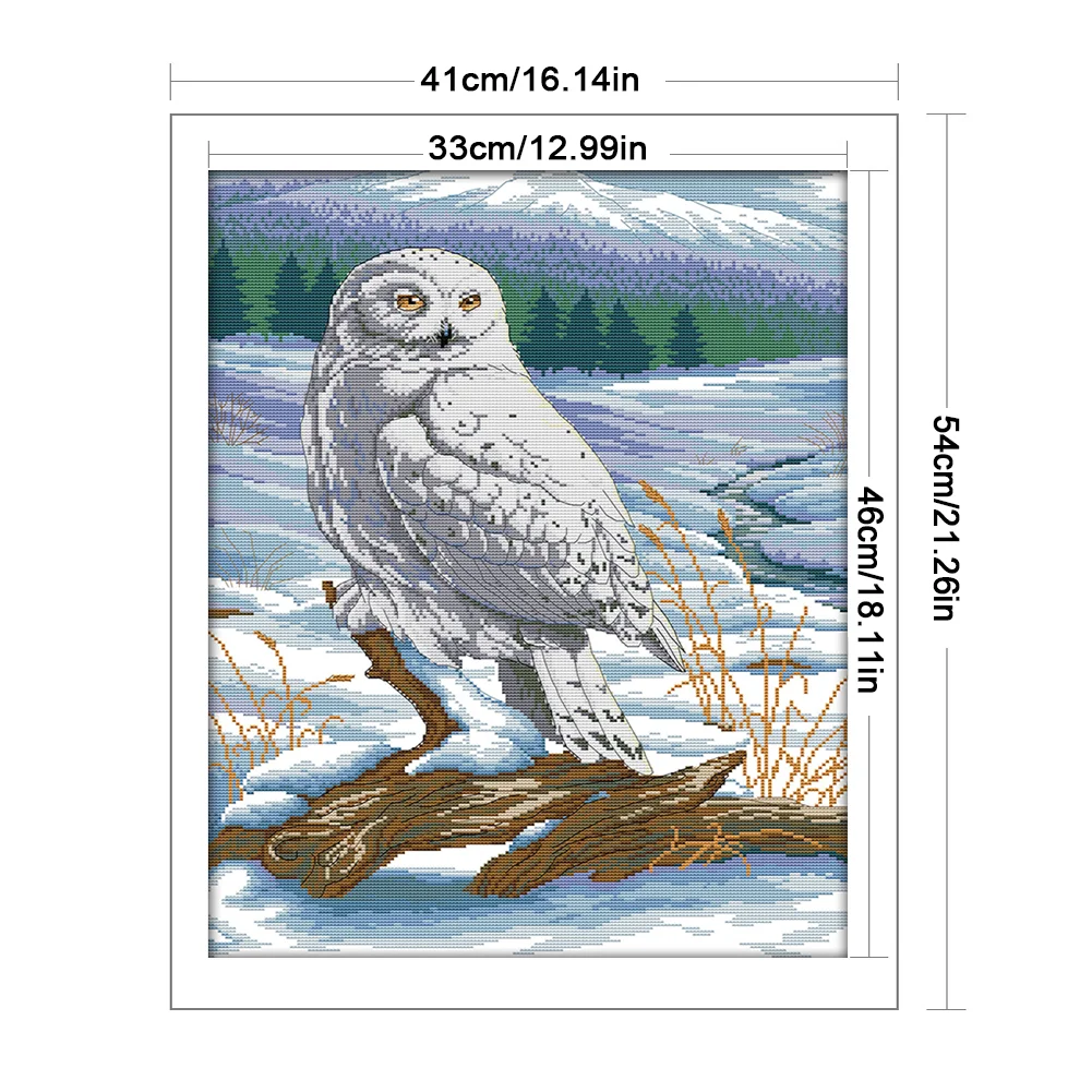 DIY Stamped Cross Stitch 14CT Full Embroidery 41*54cm - Snow Sculpture