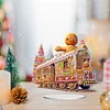 Diamond Painting Acrylic Christmas Gingerbread Man Train Diamond Painting Desktop Ornaments