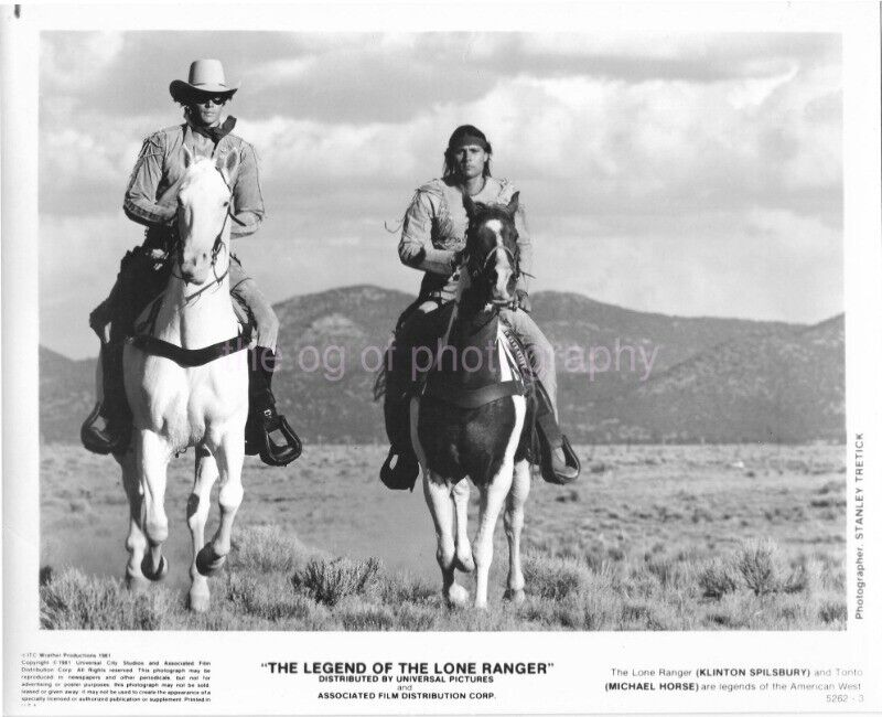 Tonto + The Lone Ranger MICHAEL HORSE 8x10 HOLLYWOOD Found Photo Poster painting bw 05 1 B