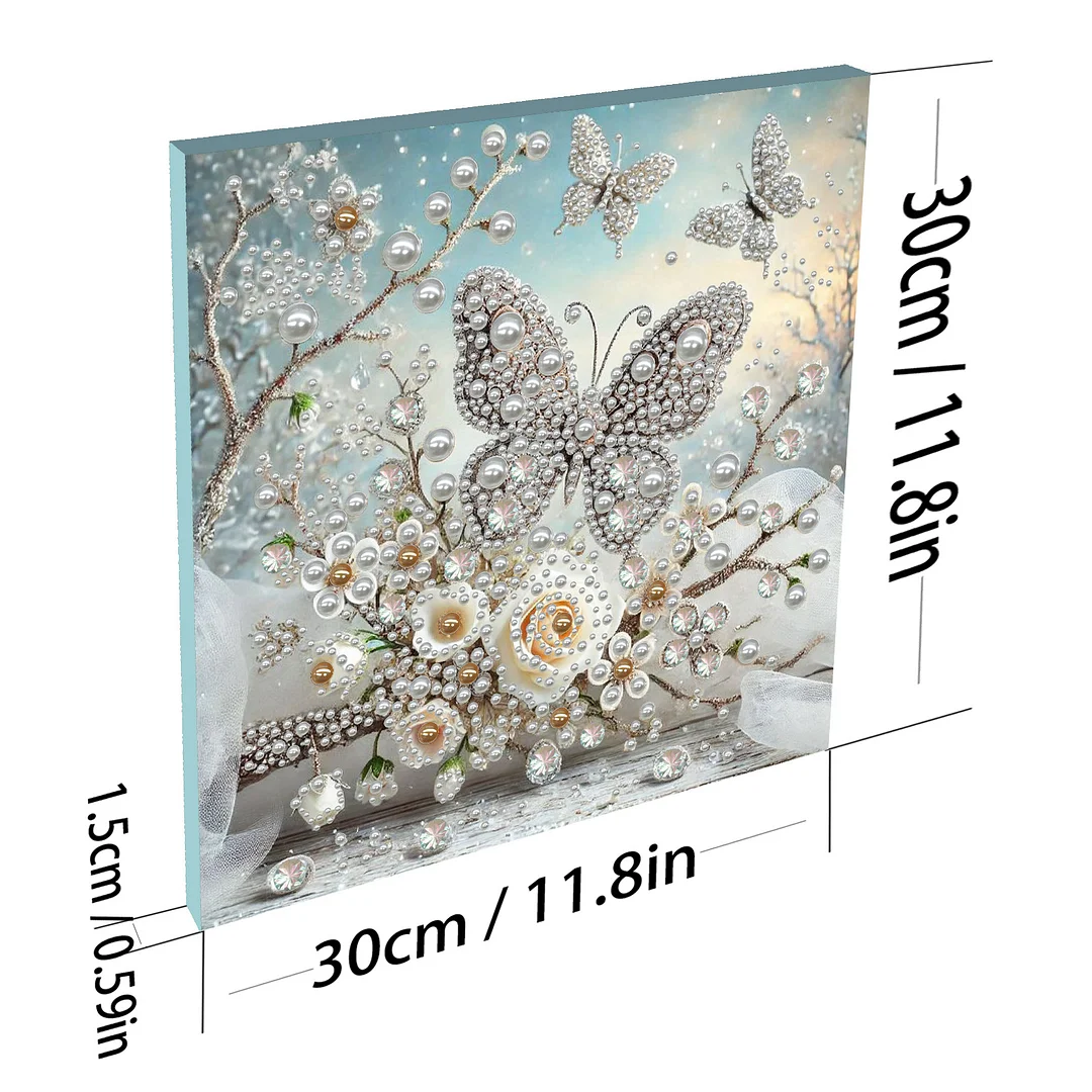 Pearl Butterfly Garden DIY Pearl Art Diamond Painting 30x30cm for Home Decor