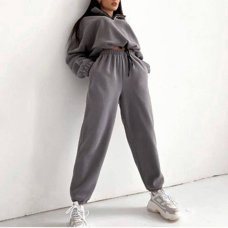 Fashion casual solid color tracksuit