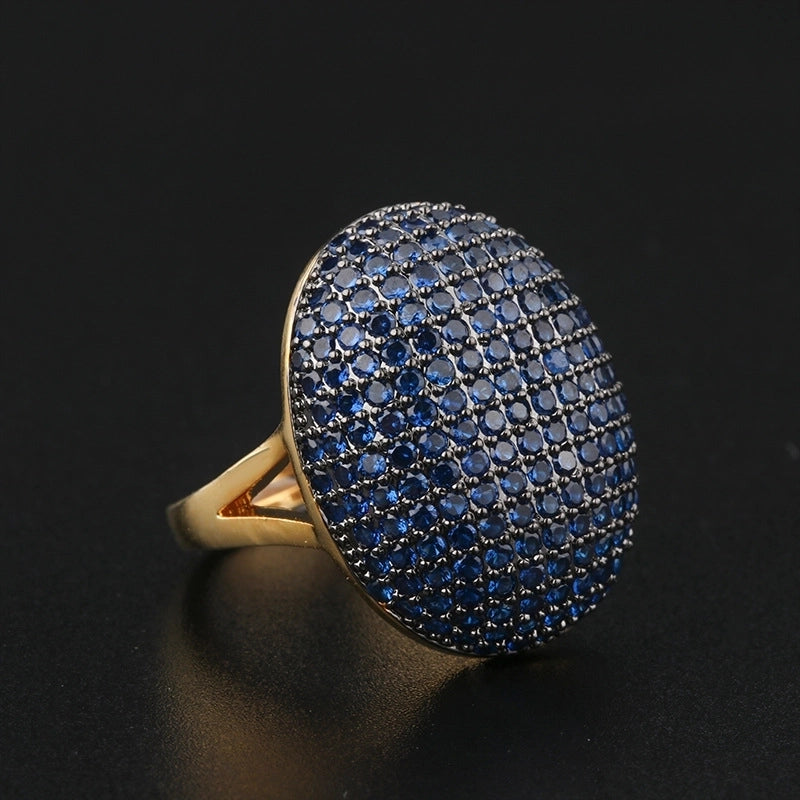 Copper 18K Gold Plated Geometric Zircon Open Rings