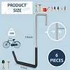 6pcs Coated Hooks Heavy Duty Hanging Hook Space Saving for Bicycles Garage Items