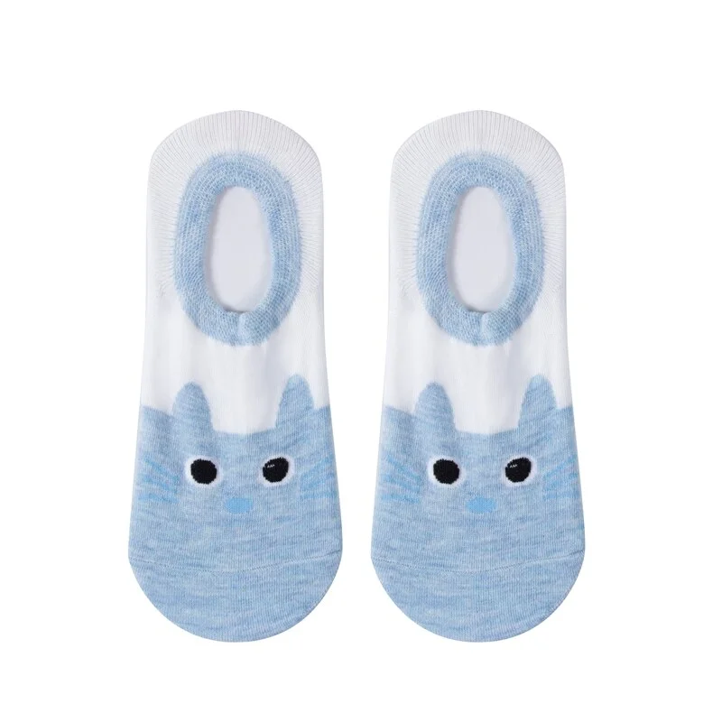 1 Pair Ankle Socks Women Cotton No Show Non-slip Short Boat Invisible Soft Heart Autumn Kawaii Indoor Sock Slippers