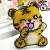 Tiger Beaded Counted Cross Stitch Ornament Kit Cross Stitch Bead Keychain (B)