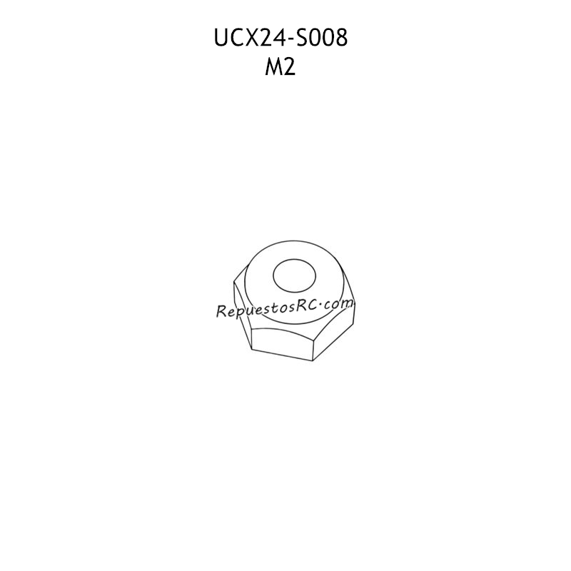 UDIRC UCX2401 Piezas M2 Tuerca de Bloqueo de Nylon con Brida Hexagonal UCX24-S008