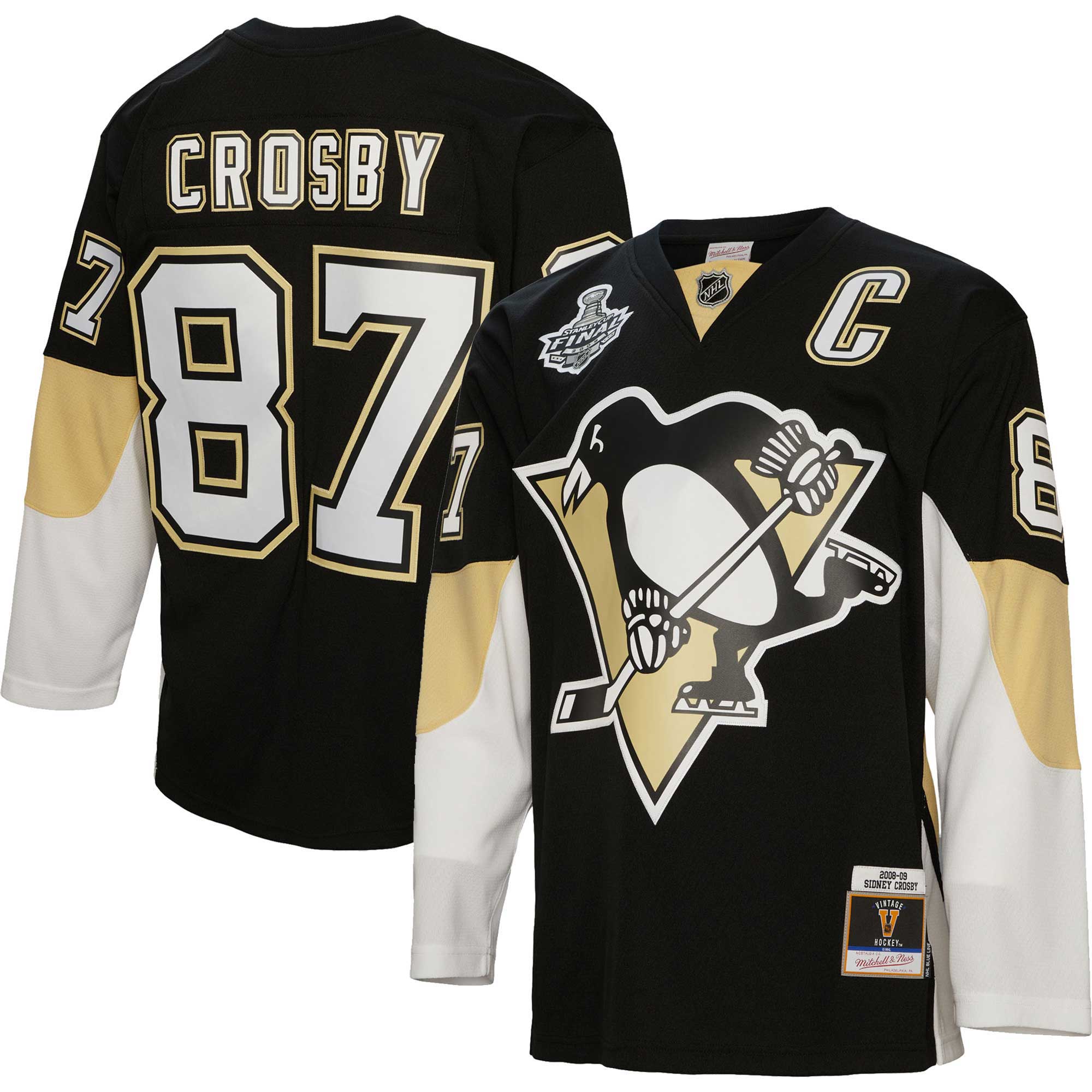 Sidney Crosby Pittsburgh Penguins Mitchell & Ness Captain Patch 2008/09 Blue Line   Jersey – Black mysite