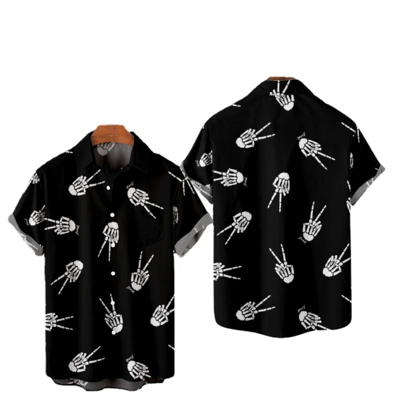 Halloween Digital Print Shirt Short Sleeve Men's Top | Kids Sizes, Plus Size