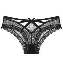 Churchf Crotch Breathable Cotton Lace Underwear Large Size Lady Sexy Multi-Colored Bows Pants Transparent Seduction