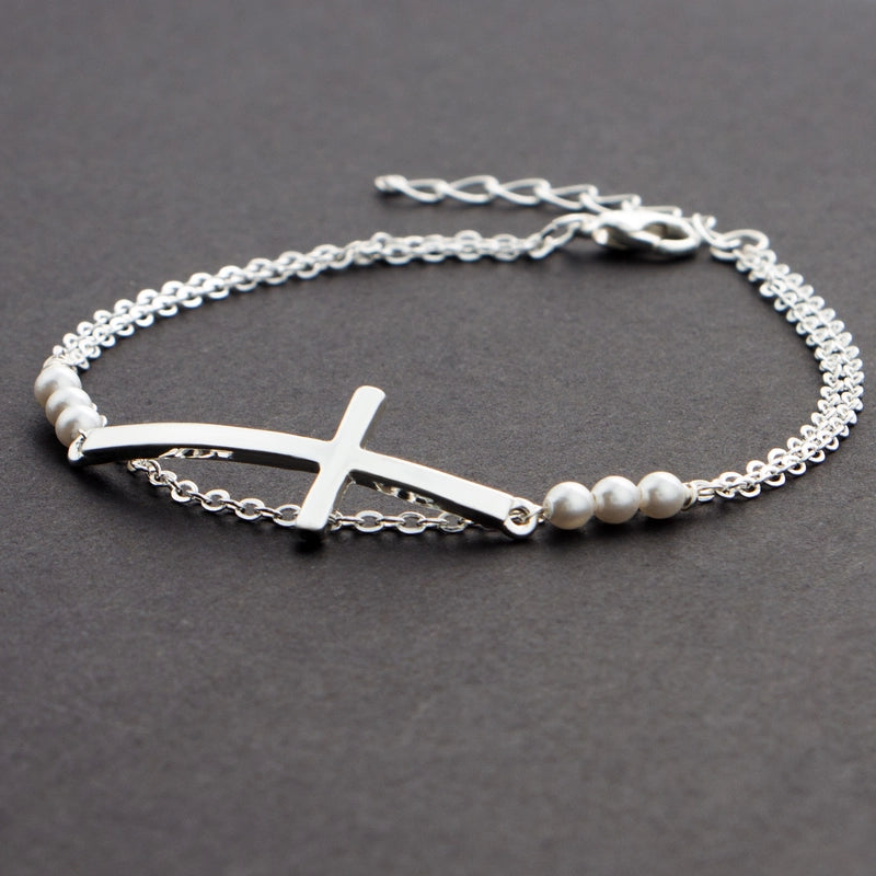 Minimalist Cross Stainless Steel Ferroalloy Plating Women’s Bracelets