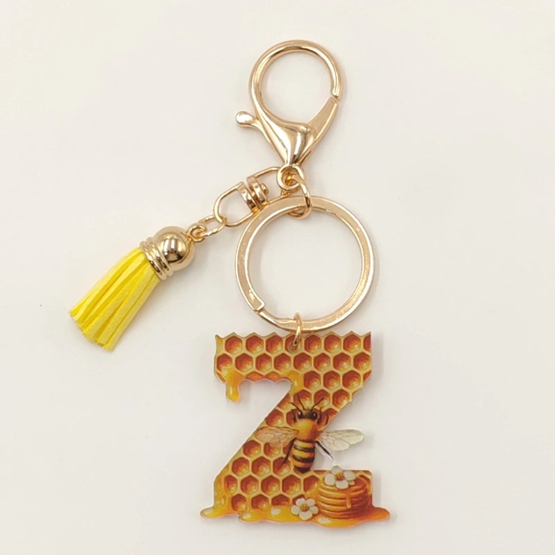 Classic Style Commute Letter Bee Arylic Unisex Bag Pendant Keychain