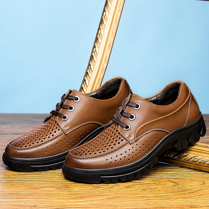 Men's Casual Shoes Handmade Men Business Men's Oxford Shoes genuine leather Men Moccasins lace up Fashion Men shoes Footwear