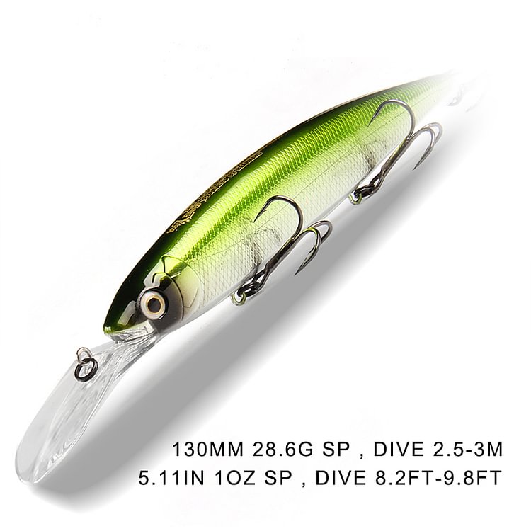 Bearking Quality Wobblers Hard Bait Dive 2.5-3m Fishing Lures 130mm 28.6g