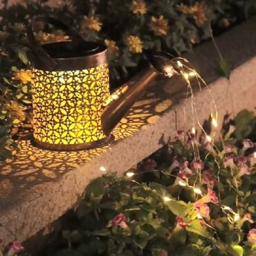 Solar Waterfall Lights Outdoor Garden Decor Yard Romantic Atmosphere