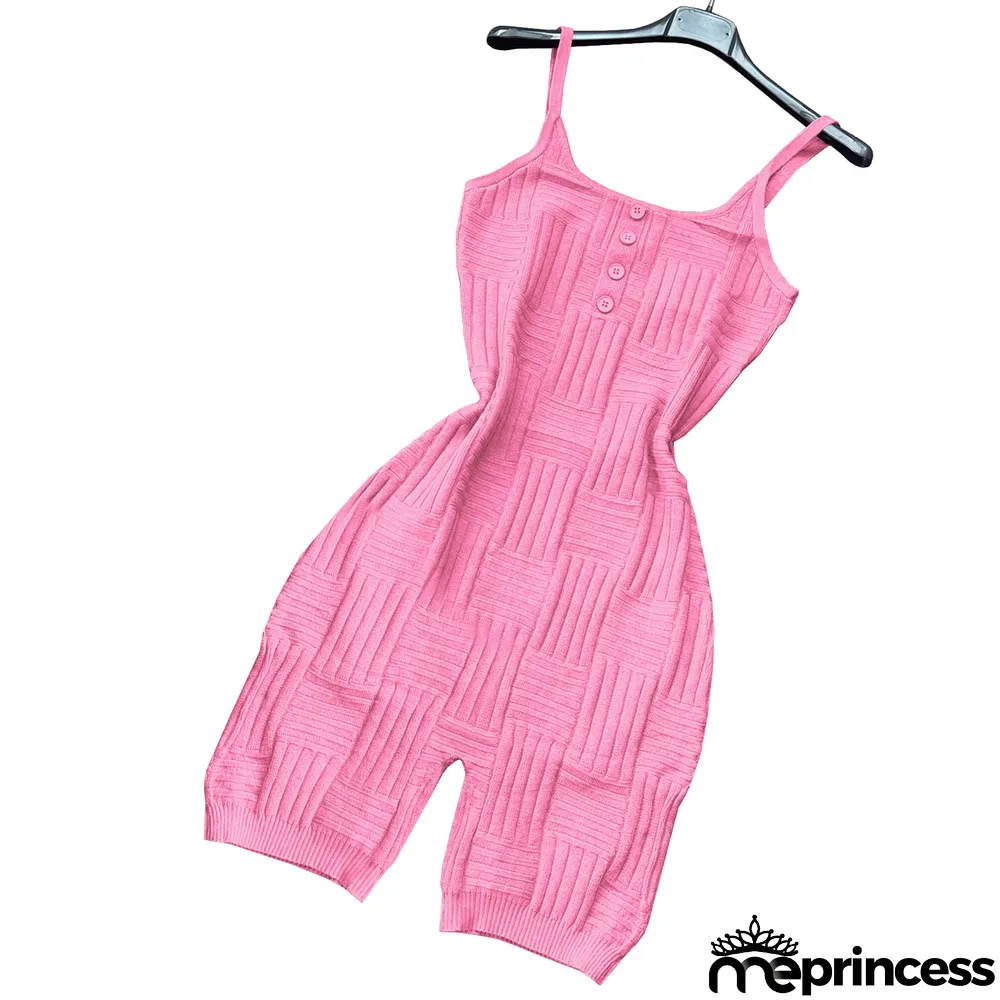 Women's Fashion Sports Knitting Sling Rompers