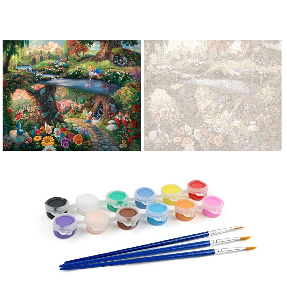 Girl With Mysterious Garden-Paint by Numbers-50x40cm