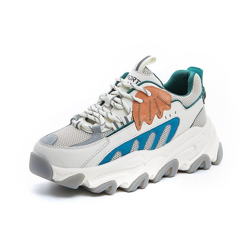 2021 Spring New Women's Platform Sneakers Fashion Breathable Mesh Casual Shoes Ladies Retro Thick Bottom Vulcanized Shoes Female
