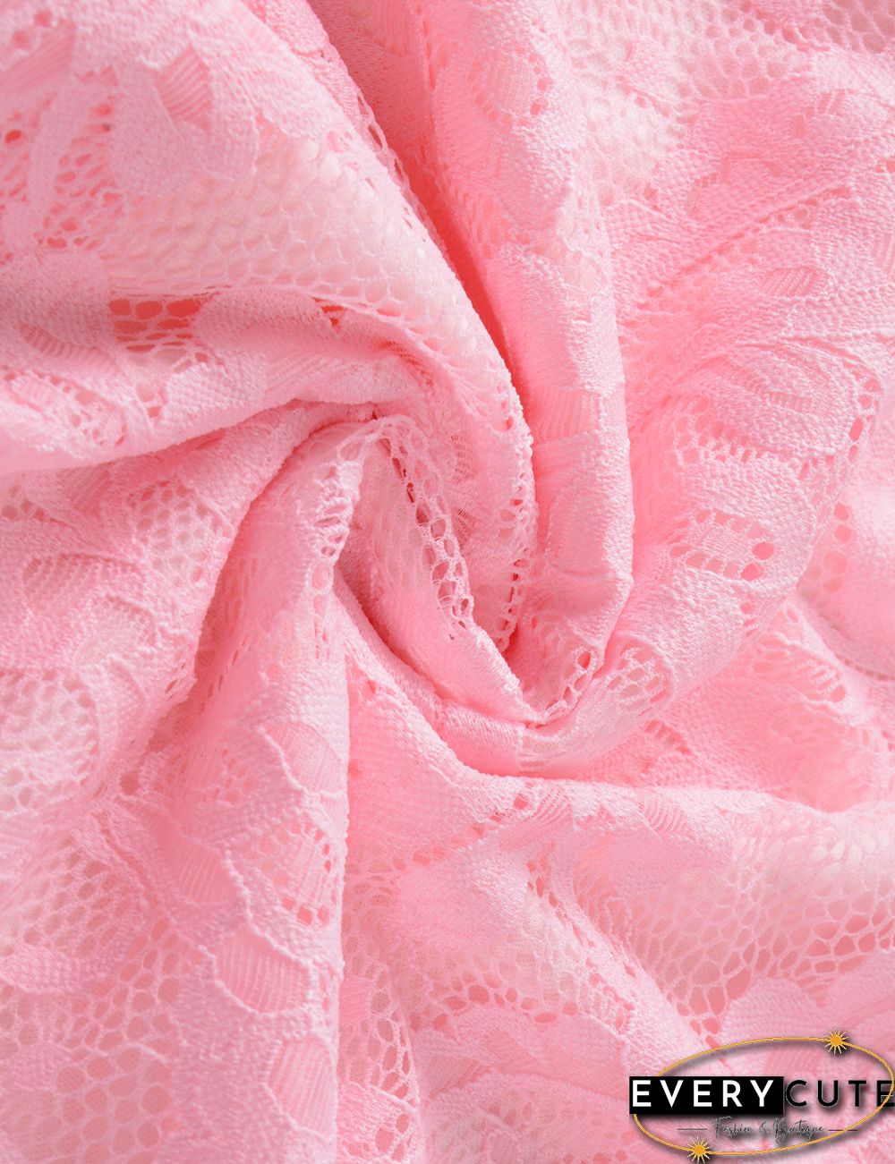 Pink Sleeveless High Low Lace Evening Dress