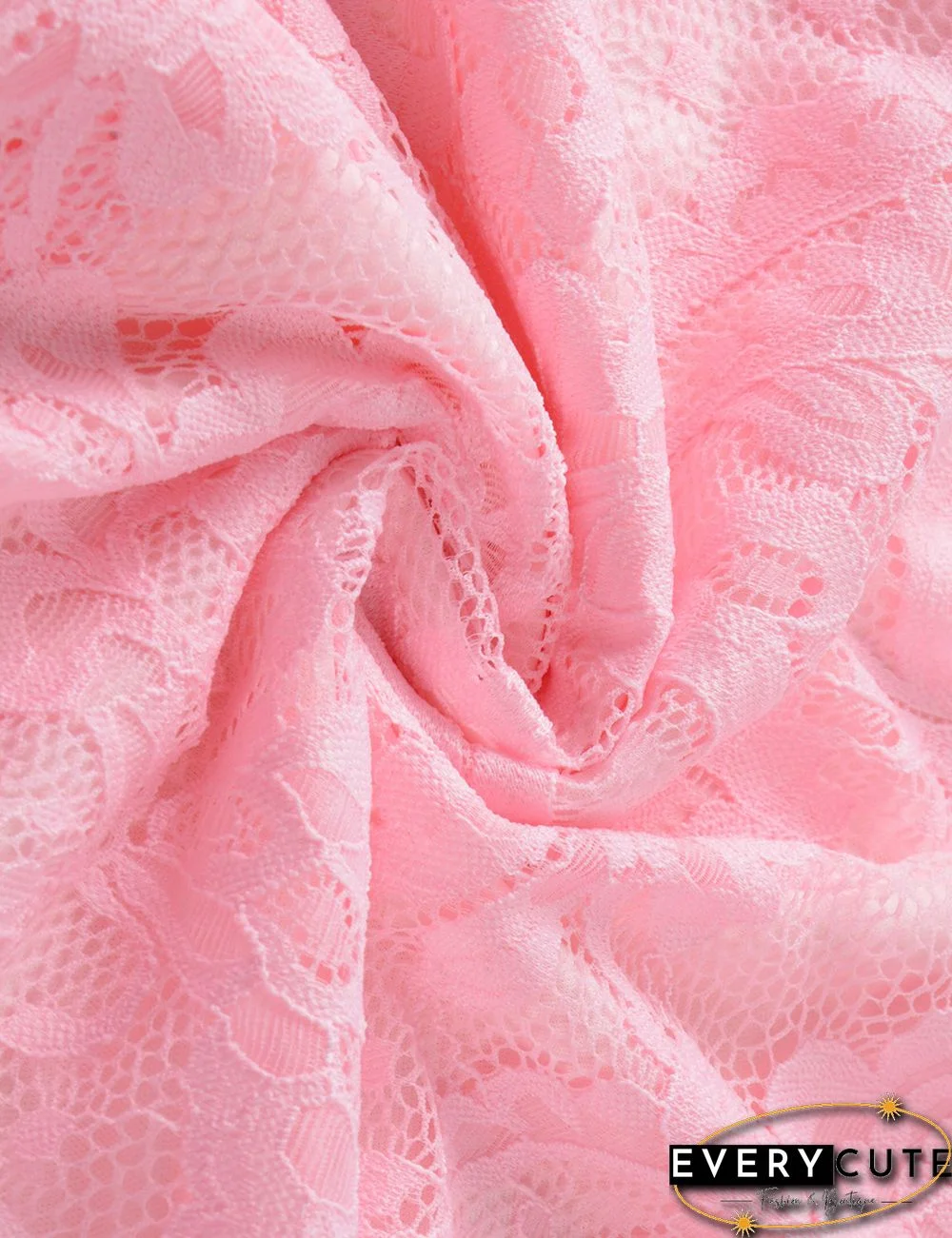 Pink Sleeveless High Low Lace Evening Dress