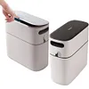 Trash Can Narrow Garbage Container Bin with Press Type Lid for Bathroom Kitchen