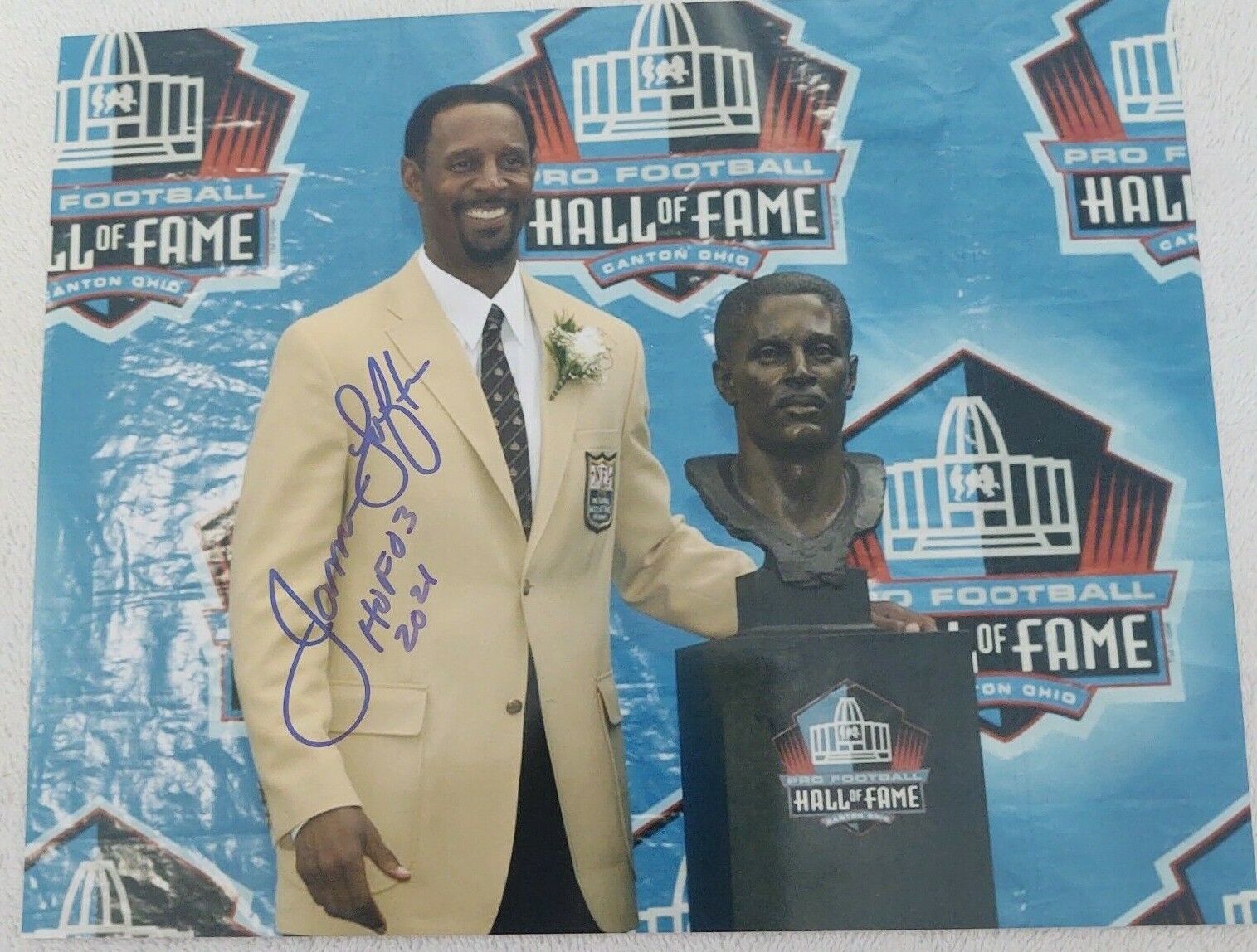 JAMES LOFTON BUFFALO BILLS GB PACKERS SIGNED AUTOGRAPHED HOF 8X10 Photo Poster painting W/COA