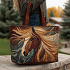 Brave Horse Quilted Tote  Bag