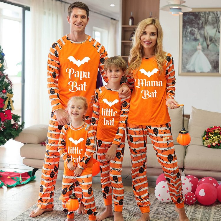Halloween Bats Family Matching Halloween Pajamas Set