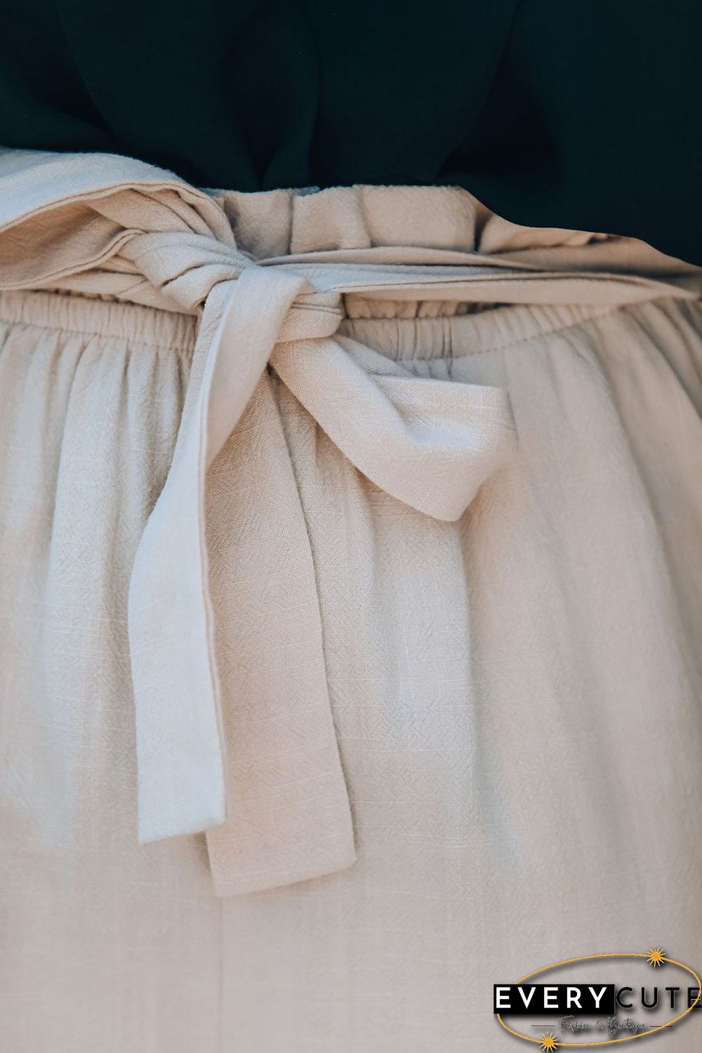 Apricot Cotton Pocketed Paper Bag Waist Shorts