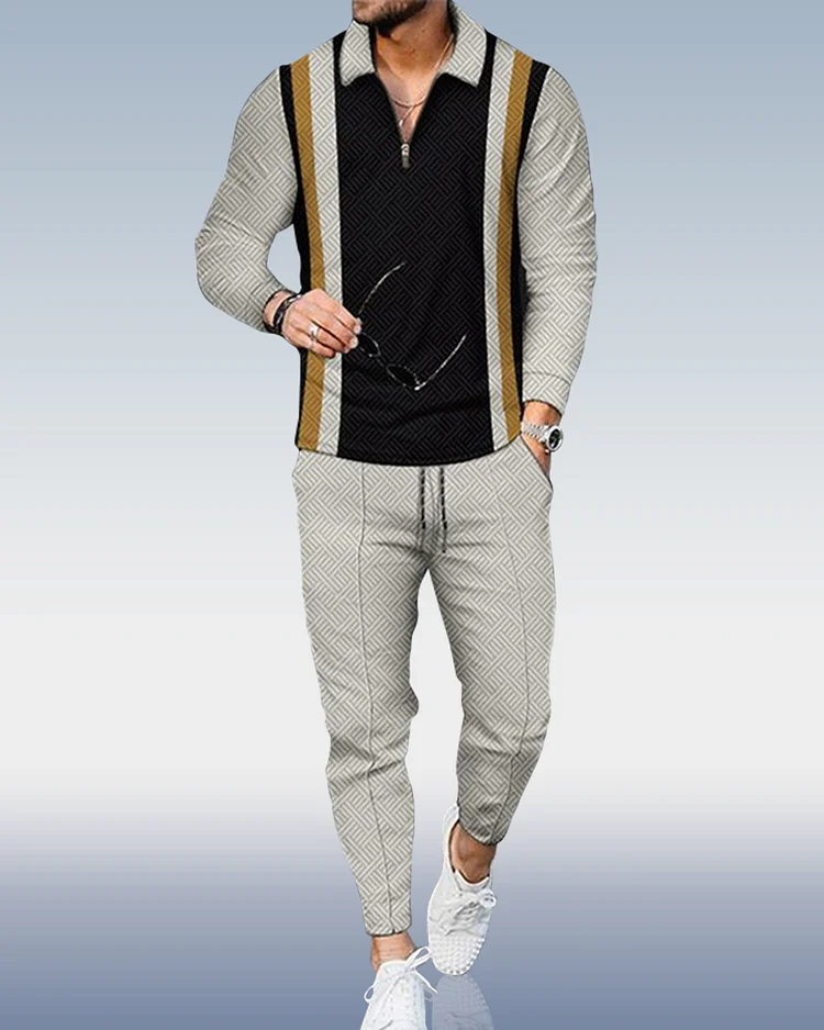 Men's Casual Personality Polo Suit 100