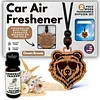 Personalized Car Air Freshener, Wood Diffuser and Fragrance Oil Set, Custom Message, Rearview Mirror Charm, Bear with Sunglasses, Auto Accessory for Men or Women (Ocean Breeze)
