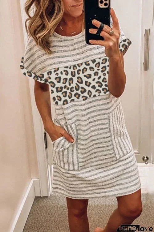 Casual O Neck Pockets Dress